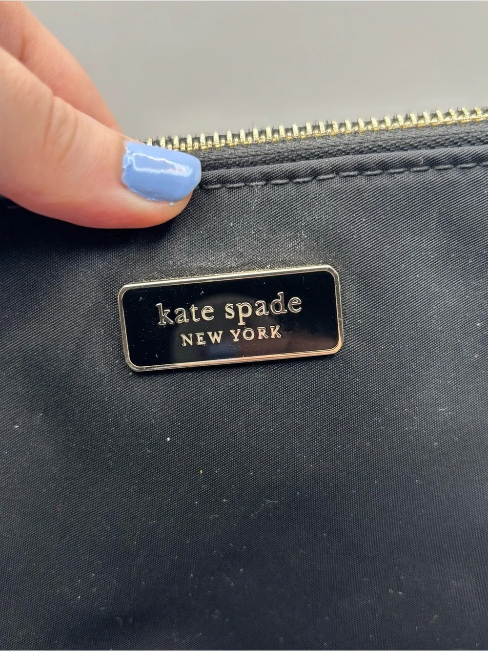 Kate Spade New York Black Nylon Double Zip-Top Shoulder Tote Bag